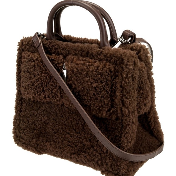 Brandon Blackwood Brown Shearling Tote Bag - Picture 3 of 4